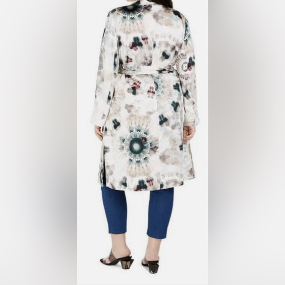 INC International Concepts Elegant Gray and Cream Coat - Picture 2 of 9